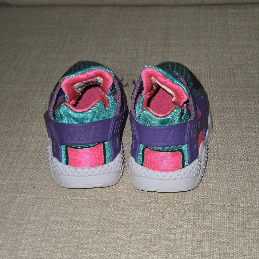 Nike Huarache Run Unisex Kids Purple/Teal/Pink Sneakers US 7C EU 23.5
